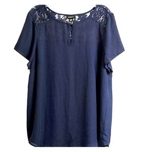 Navy dress blouse lg size torrid